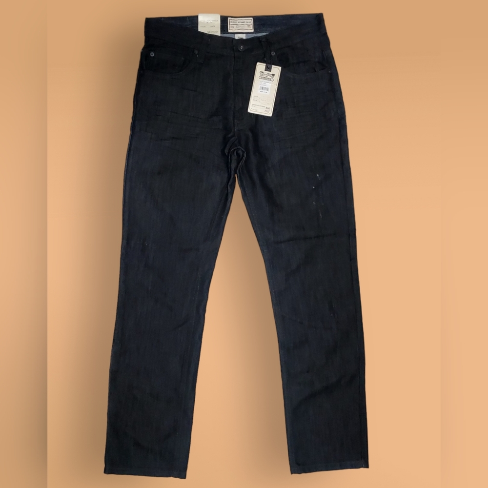 Colours 1774 Distressed Black Denim Jeans Mens Slim Straight Size 32 x 32 Pants